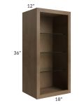 Midtown Mocha Shaker 18x36 Wall Cabinet (No Door) To Be Used With A Glass Door