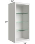 Vienna Cloud 18x36 Wall Cabinet (No Door) To Be Used With A Glass Door