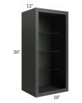 Vienna Black 18x36 Wall Cabinet (No Door) To Be Used With A Glass Door