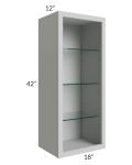 Tuscan Painted Grey 18x42 Wall Cabinet (No Door) To Be Used With A Glass Door