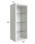 Midtown Cloud Shaker 18x42 Wall Cabinet (No Door) To Be Used With A Glass Door