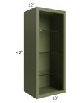 Midtown Hunter Green Shaker 18x42 Wall Cabinet (No Door) To Be Used With A Glass Door