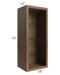 Midtown Mocha Shaker 18x42 Wall Cabinet (No Door) To Be Used With A Glass Door