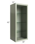 Midtown Pistachio Green Shaker 18x42 Wall Cabinet (No Door) To Be Used With A Glass Door
