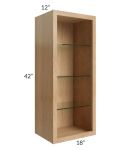 Midtown Timber Shaker 18x42 Wall Cabinet (No Door) To Be Used With A Glass Door