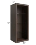 Vienna Kona Brown 18x42 Wall Cabinet (No Door) To Be Used With A Glass Door