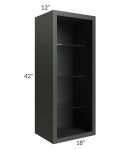 Vienna Black 18x42 Wall Cabinet (No Door) To Be Used With A Glass Door