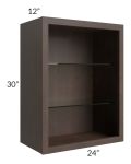 Tuscan Kona Brown 24x30 Wall Cabinet (No Doors) To Be Used With Glass Doors