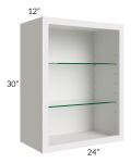 Midtown Cloud Shaker 24x30 Wall Cabinet (No Doors) To Be Used With Glass Doors