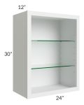 Union White 24x30 Wall Cabinet (No Doors) To Be Used With Glass Doors