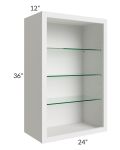 Midtown Cloud Shaker 24x36 Wall Cabinet (No Doors) To Be Used With Glass Doors