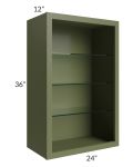 Midtown Hunter Green Shaker 24x36 Wall Cabinet (No Doors) To Be Used With Glass Doors