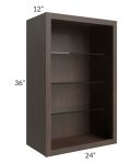 Vienna Kona Brown 24x36 Wall Cabinet (No Doors) To Be Used With Glass Doors
