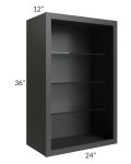 Vienna Black 24x36 Wall Cabinet (No Doors) To Be Used With Glass Doors