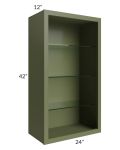 Midtown Hunter Green Shaker 24x42 Wall Cabinet (No Doors) To Be Used With Glass Doors