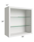 Midtown Cloud Shaker 30x30 Wall Cabinet (No Doors) To Be Used With Glass Doors