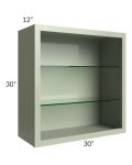 Midtown Pistachio Green Shaker 30x30 Wall Cabinet (No Doors) To Be Used With Glass Doors