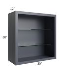 Vienna Indigo 30x30 Wall Cabinet (No Doors) To Be Used With Glass Doors