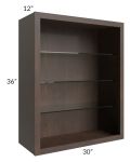 Tuscan Kona Brown 30x36 Wall Cabinet (No Doors) To Be Used With Glass Doors