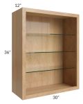 Midtown Timber Shaker 30x36 Wall Cabinet (No Doors) To Be Used With Glass Doors