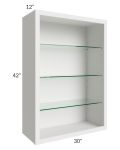 Midtown Cloud Shaker 30x42 Wall Cabinet (No Doors) To Be Used With Glass Doors