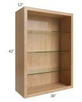 Midtown Timber Shaker 30x42 Wall Cabinet (No Doors) To Be Used With Glass Doors