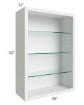 Union White 30x42 Wall Cabinet (No Doors) To Be Used With Glass Doors