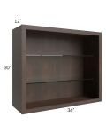 Tuscan Kona Brown 36x30 Wall Cabinet (No Doors) To Be Used With Glass Doors