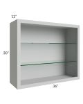 Tuscan Painted Grey 36x30 Wall Cabinet (No Doors) To Be Used With Glass Doors