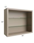 Tuscan Oyster 36x30 Wall Cabinet (No Doors) To Be Used With Glass Doors