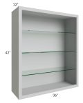Tuscan Painted Grey 36x42 Wall Cabinet (No Doors) To Be Used With Glass Doors