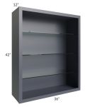 Vienna Indigo 36x42 Wall Cabinet (No Doors) To Be Used With Glass Doors