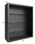 Vienna Black 36x42 Wall Cabinet (No Doors) To Be Used With Glass Doors