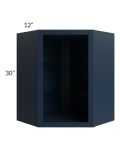 Midtown Blue Shaker 24x30 Corner Wall Cabinet (No Door) To Be Used With A Glass Door