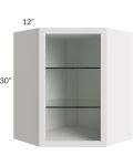 Vienna Cloud 24x30 Corner Wall Cabinet (No Door) To Be Used With A Glass Door