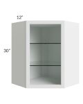 Union White 24x30 Corner Wall Cabinet (No Door) To Be Used With A Glass Door