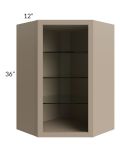 Tuscan Oyster 24x36 Corner Wall Cabinet (No Door) To Be Used With A Glass Door