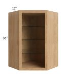Tuscan Timber 24x36 Corner Wall Cabinet (No Door) To Be Used With A Glass Door