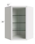 Midtown Cloud Shaker 24x36 Corner Wall Cabinet (No Door) To Be Used With A Glass Door