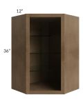 Midtown Mocha Shaker 24x36 Corner Wall Cabinet (No Door) To Be Used With A Glass Door