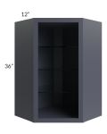 Vienna Indigo 24x36 Corner Wall Cabinet (No Door) To Be Used With A Glass Door