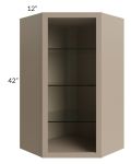 Tuscan Oyster 24x42 Corner Wall Cabinet (No Door) To Be Used With A Glass Door