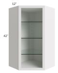 Midtown Cloud Shaker 24x42 Corner Wall Cabinet (No Door) To Be Used With A Glass Door