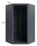 Vienna Indigo 24x42 Corner Wall Cabinet (No Door) To Be Used With A Glass Door