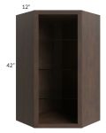 Vienna Kona Brown 24x42 Corner Wall Cabinet (No Door) To Be Used With A Glass Door