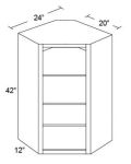 24x42 Corner Wall Cabinet (No Door) To Be Used With A Glass Door