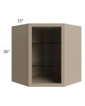 Tuscan Oyster 27x30 Corner Wall Cabinet (No Door) To Be Used With A Glass Door