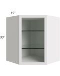 Vienna Cloud 27x30 Corner Wall Cabinet (No Door) To Be Used With A Glass Door