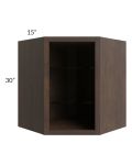Vienna Kona Brown 27x30 Corner Wall Cabinet (No Door) To Be Used With A Glass Door