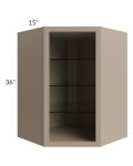 Tuscan Oyster 27x36 Corner Wall Cabinet (No Door) To Be Used With A Glass Door